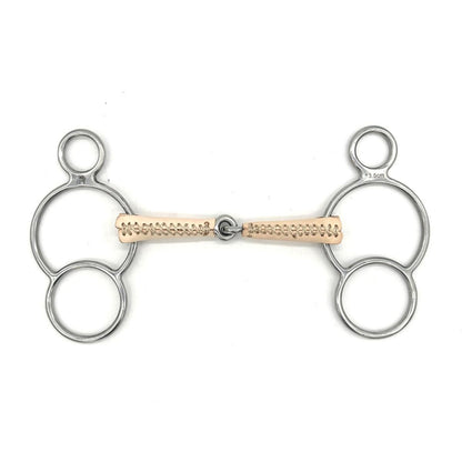 Jake Adams Single Jointed Leather Covered Two Ring Bit