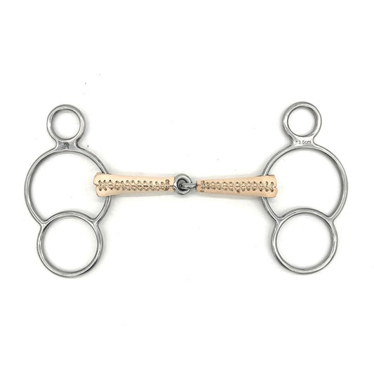 Jake Adams Single Jointed Leather Covered Two Ring Bit