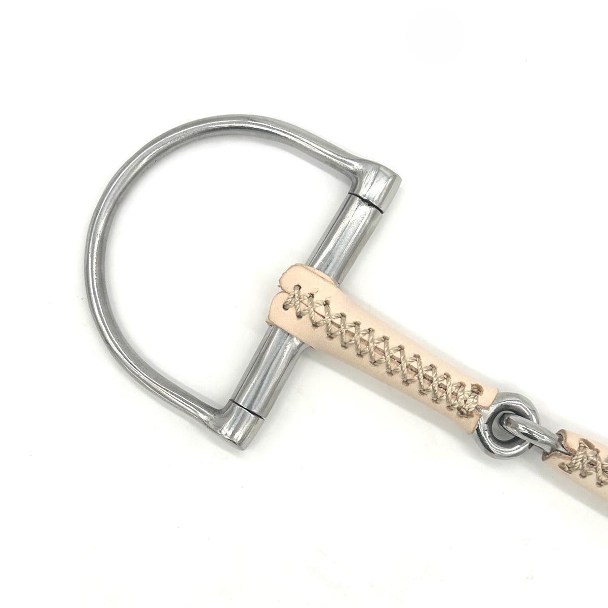 Jake Adams Single Jointed Leather Covered Dee Bit