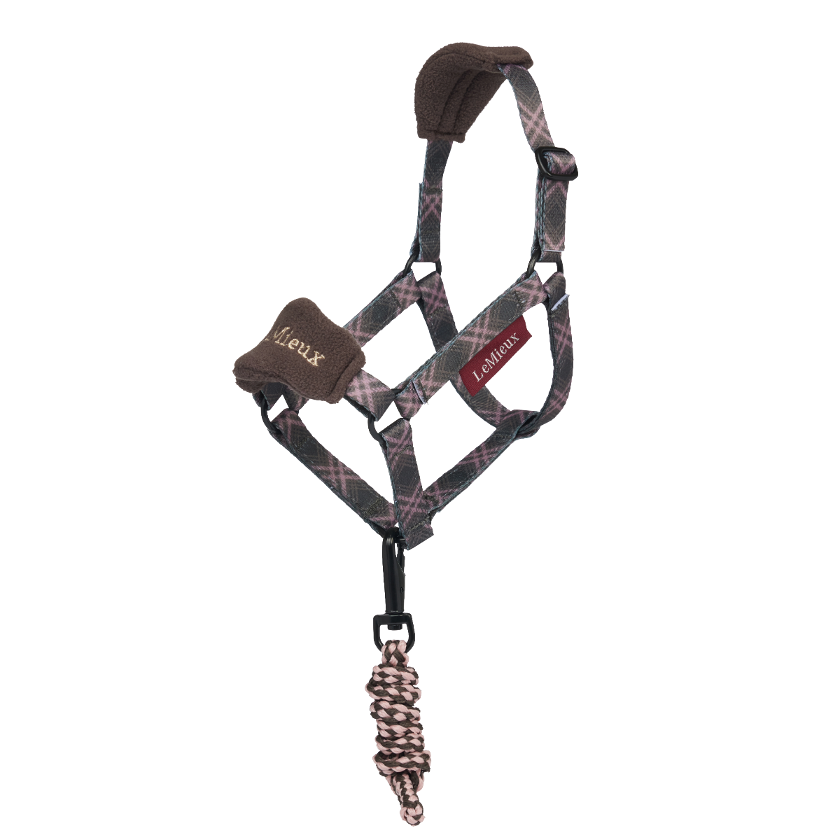 LeMieux Hobby Horse Heritage Vogue Headcollar & Leadrope-cocoa-side view