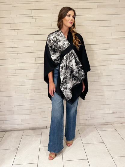Pull Through Wrap / Black / Black Toile