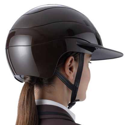 Image 2: Equiline Xanto Sun Visor Riding Helmet - Coffee Bean in Coffee Bean - side view
