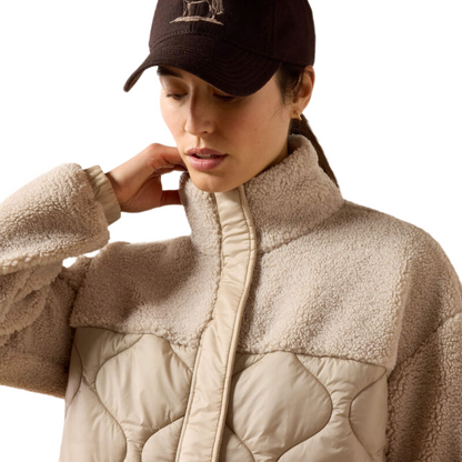 Ariat Women's Sherpuff Jacket model view in Chateau Grey