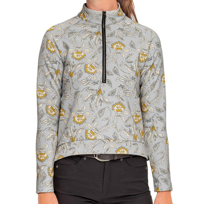 Kastel Dove Vintage Jacobean Scuba Pullover 1/2 Zip