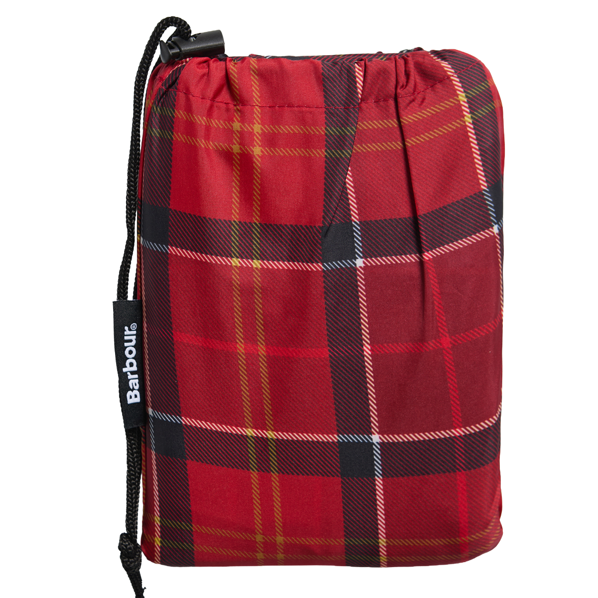 Barbour Tartan Showerproof Poncho, Cardinal Tartan, Bag view