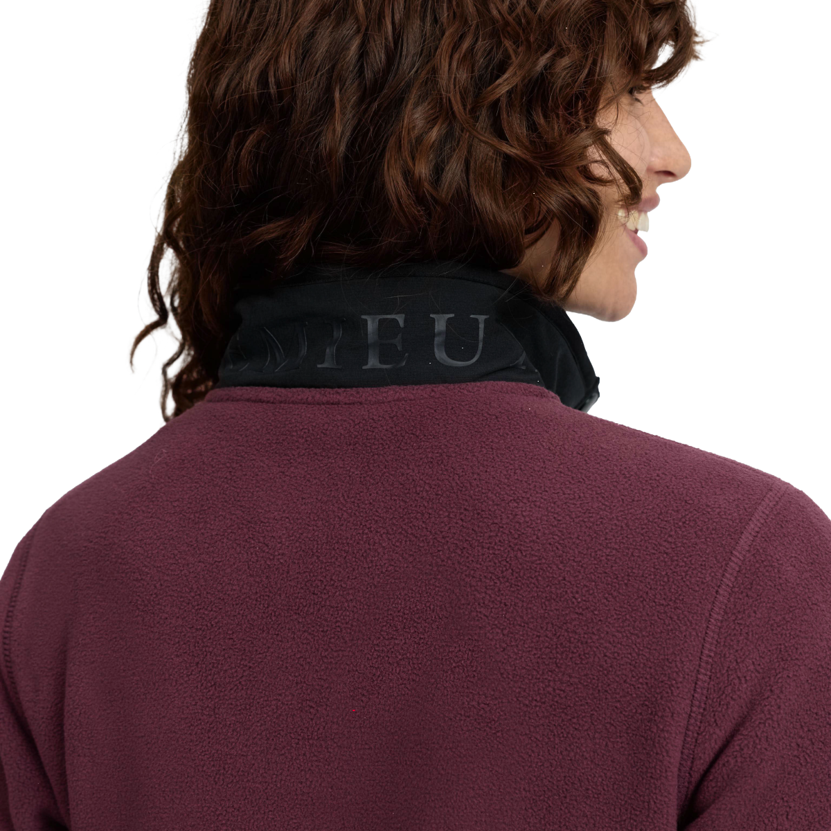 LeMieux Women's Piper Popper Fleece Pullover-Bramble-Collar Logo View