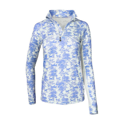 Dapplebay Equestrian Toile 1/4 Zip Light Riding Top - Long Sleeve