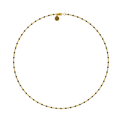 Ela Jae Black Enamel Beaded Satellite Chain Necklace