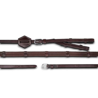 AJR 5/8" Rubber Covered Converter Reins With Stopper and Leather Grips