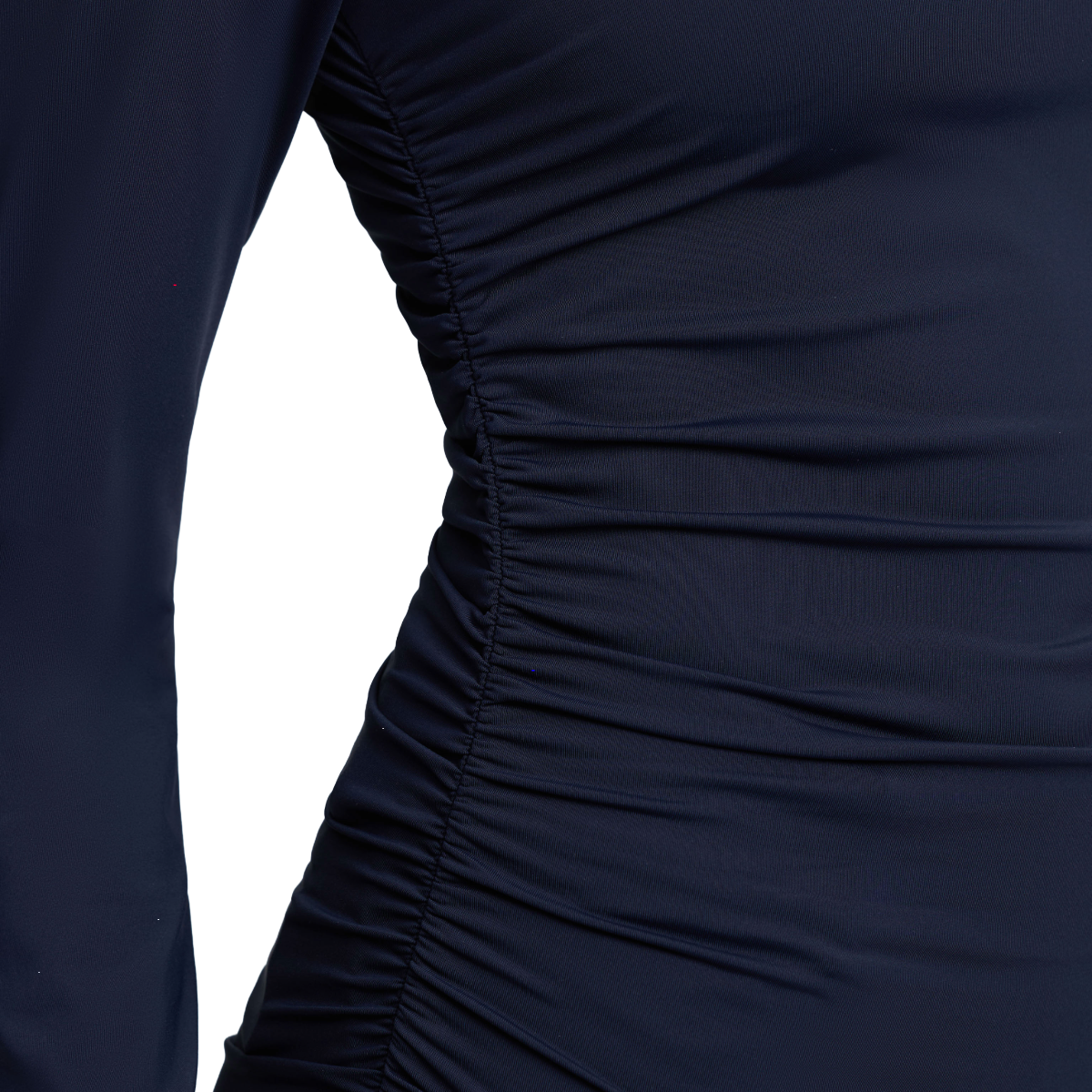 LeMieux Women's Lustre Ruched Long Sleeve Base Layer  Model view in Sapphire