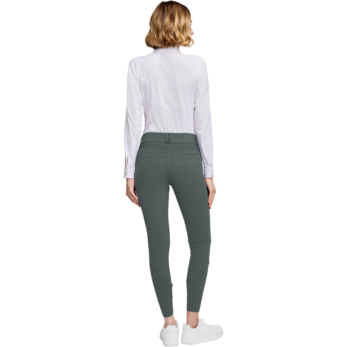 Samshield Women's Chloe Crystal Knee Grip Breech, Dark Forest, Back View