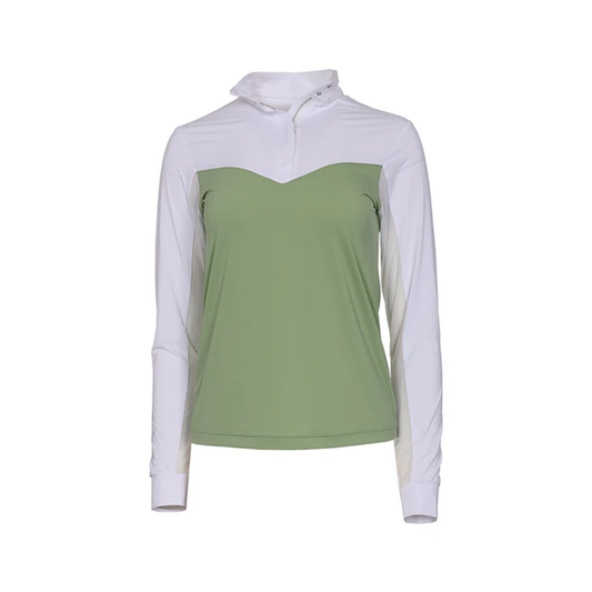 Dapplebay Women's Lady 1/4 Zip Long Sleeve Show Shirt
