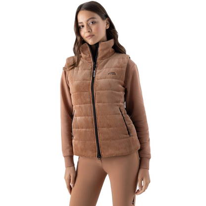 Equiline EQSIT Women's Lightweight Padded Vest in brown - side view