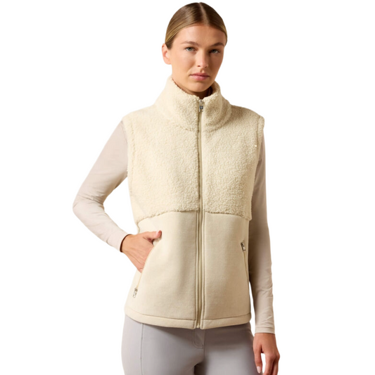 Ariat Women's Laviolette Full Zip Vest model view in Almond milk