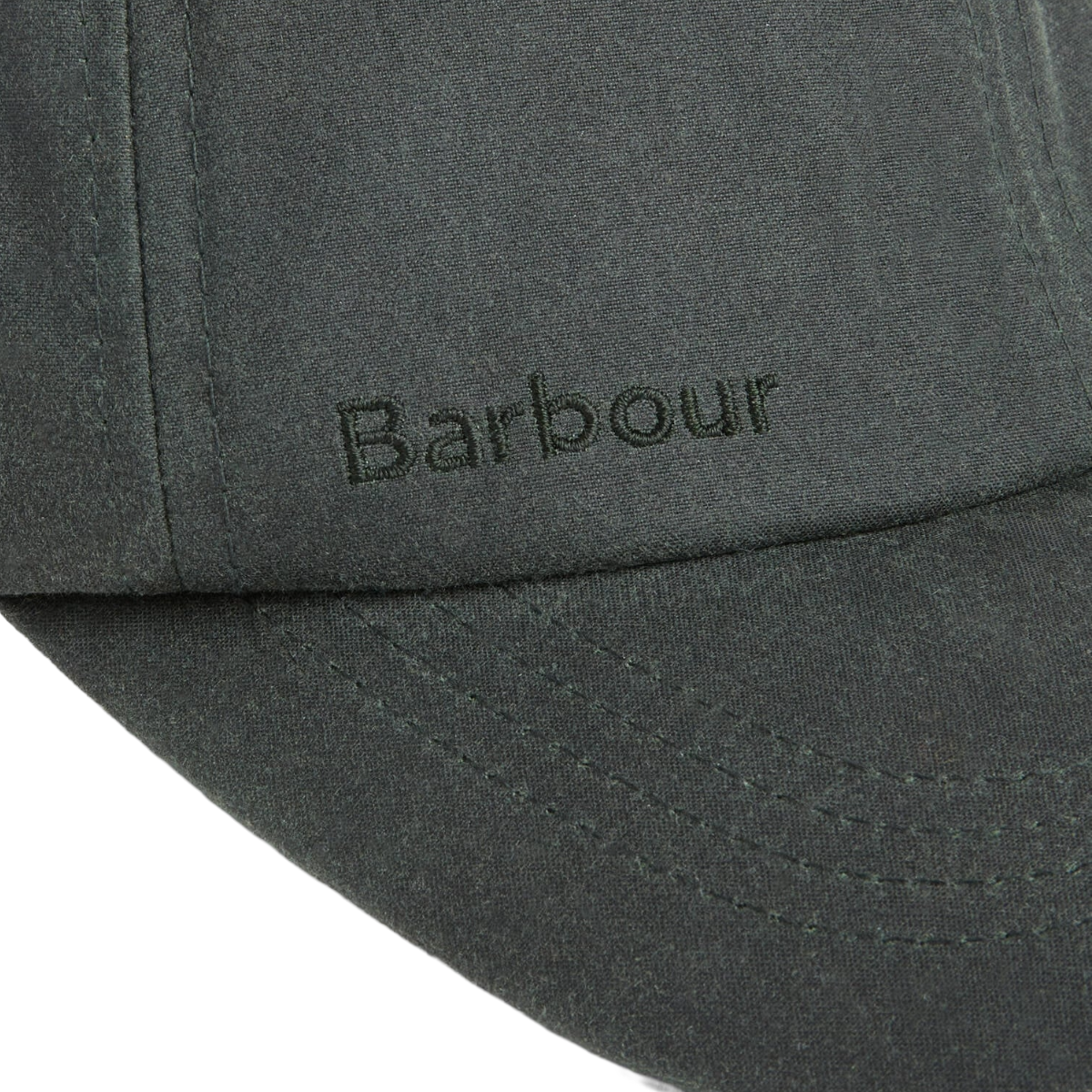 Barbour Wax Sports Cap, Sage, Logo view