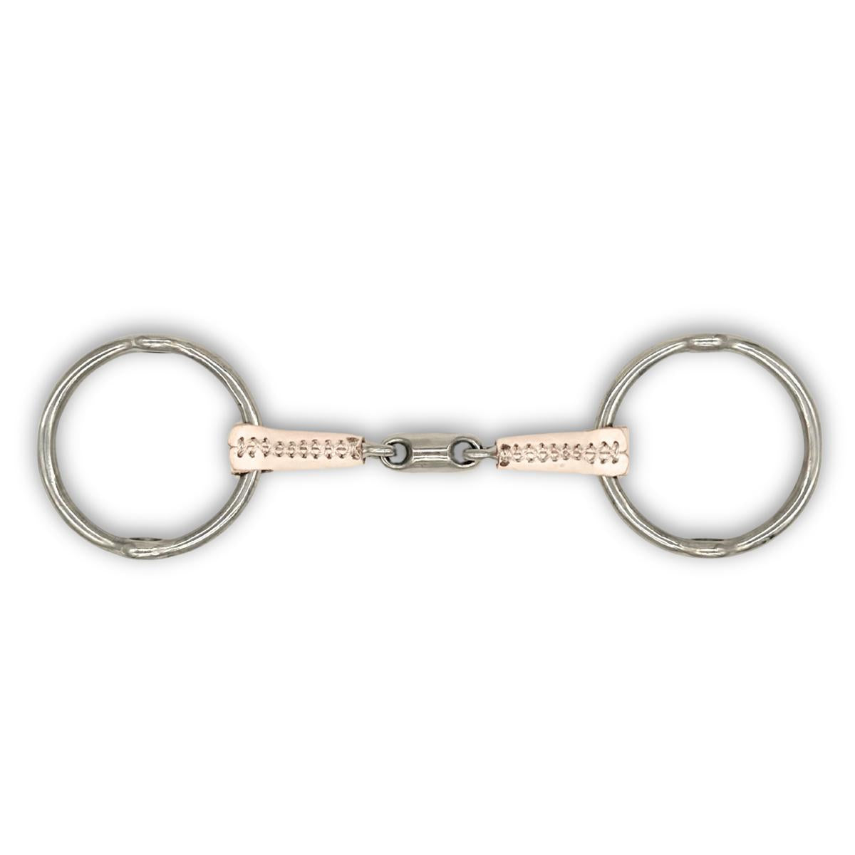 Jake Adams Double Jointed Leather Covered Loose Ring Gag Bit