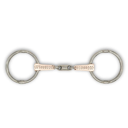 Jake Adams Double Jointed Leather Covered Loose Ring Gag Bit
