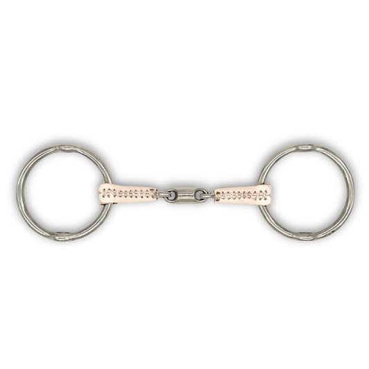 Jake Adams Double Jointed Leather Covered Loose Ring Gag Bit