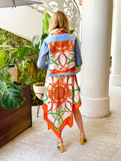 Stacy Bradley Design - Silk Dress - Orange Stirrup