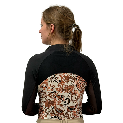 Kastel Long Sleeve Sienna Ikat Performance Raglan 1/4 Zip