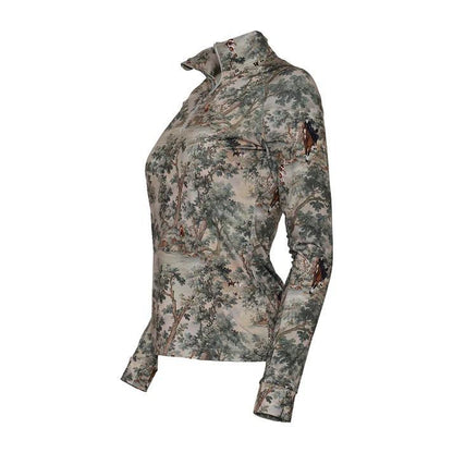 Dapplebay Women's Hunt Tapestry 1/4 Zip Long Sleeve Riding Top