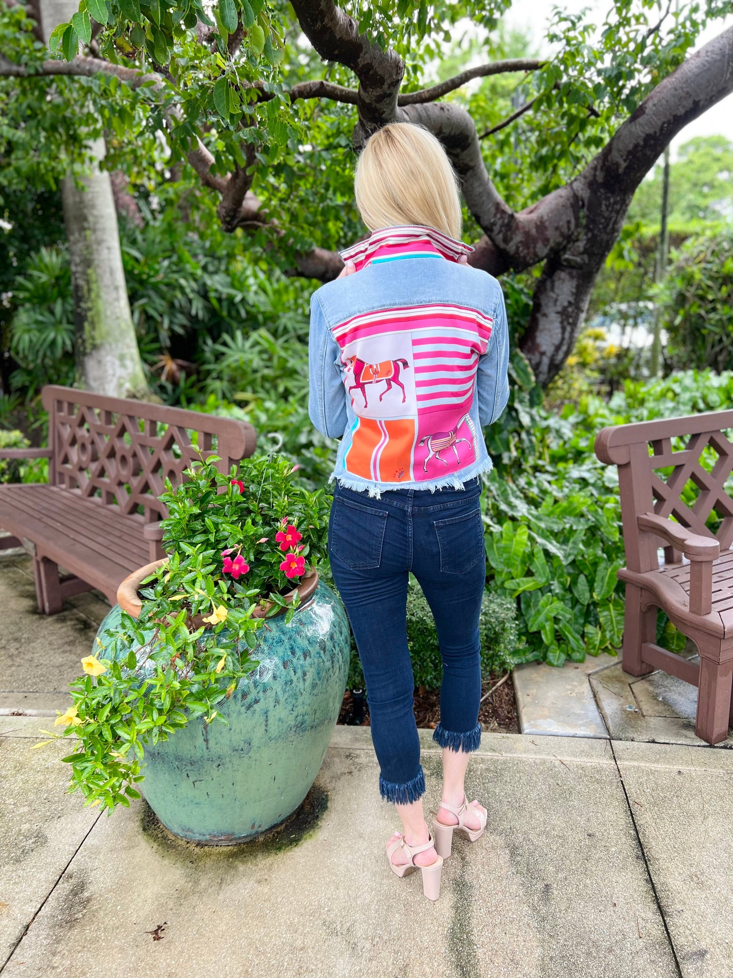 Stacy Bradley Design, The Light Denim Jacket - Pink Horse