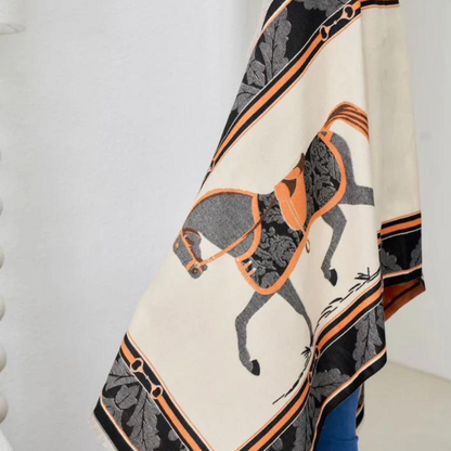 AWST Int'l Baroque Horses Acrylic Cashmere Scarf
