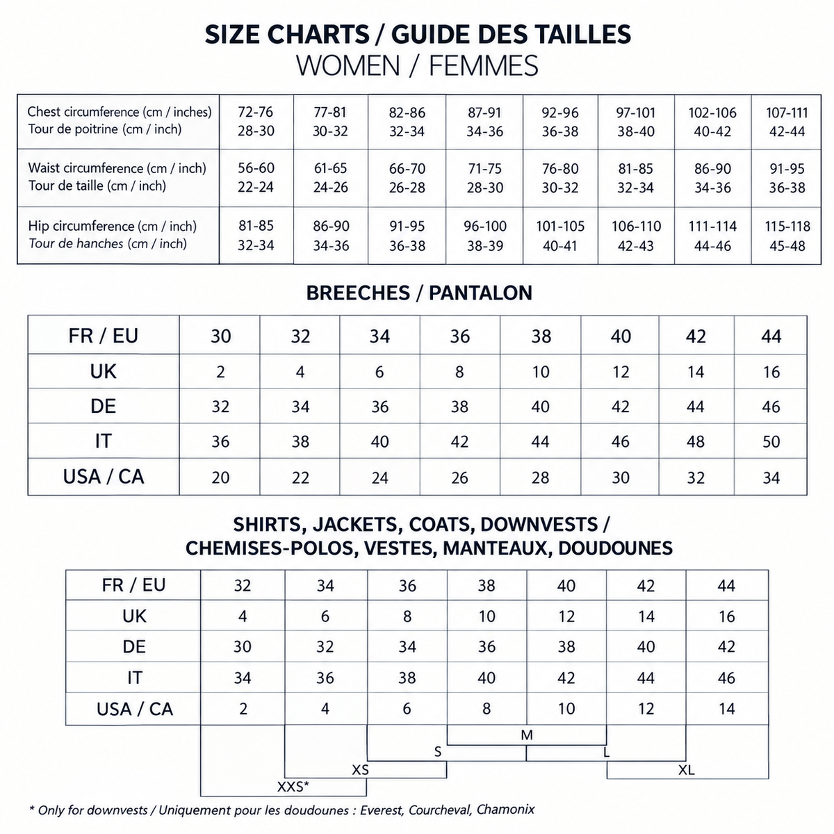 Samshield Women's Clara Floral Knee Grip Breeches, size chart