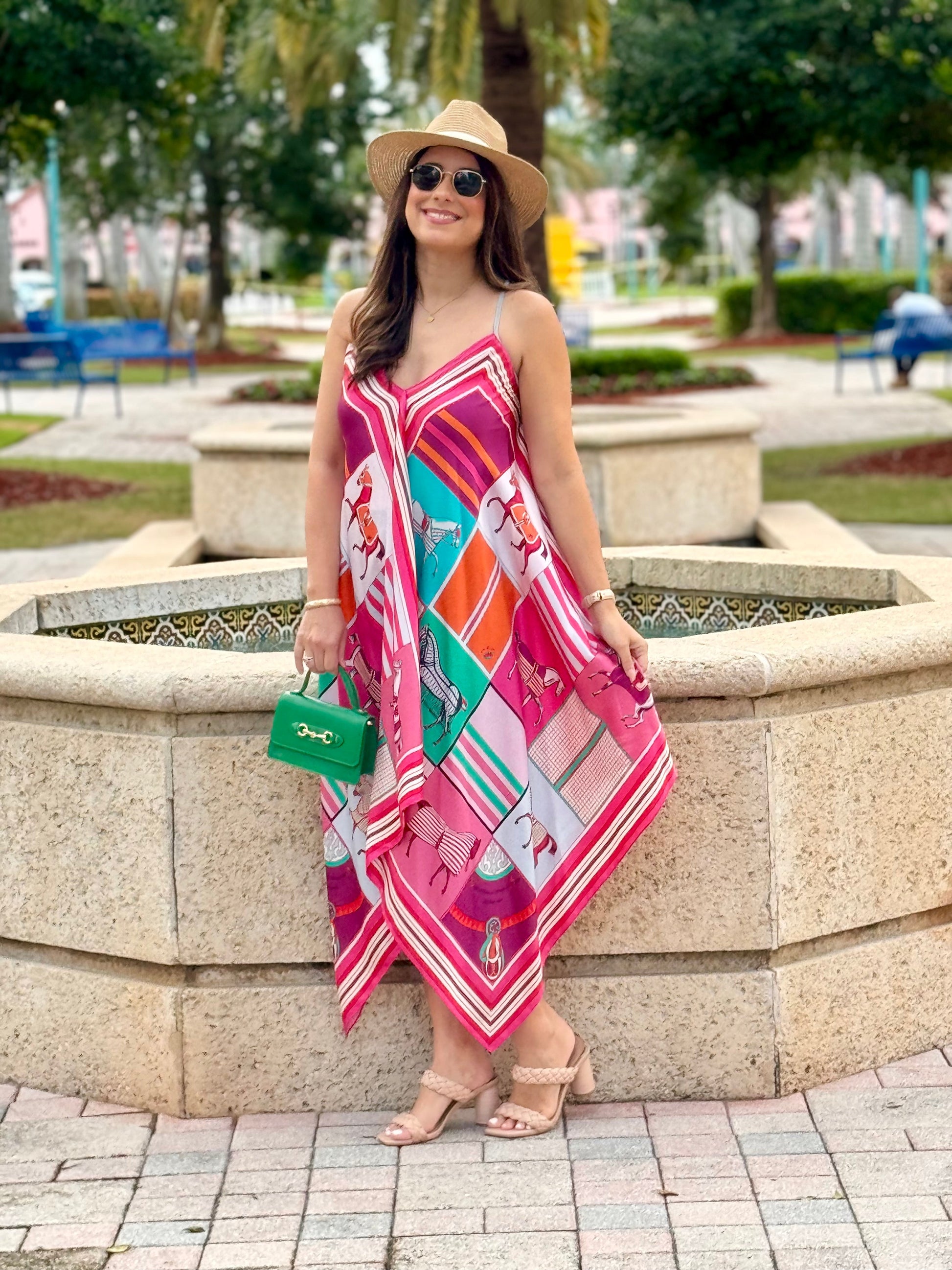 frame silk day dress Silk, simply. @iamrebeccad12 wears The Silk Day Dress in Navy Multi. #FRAME #framedenim