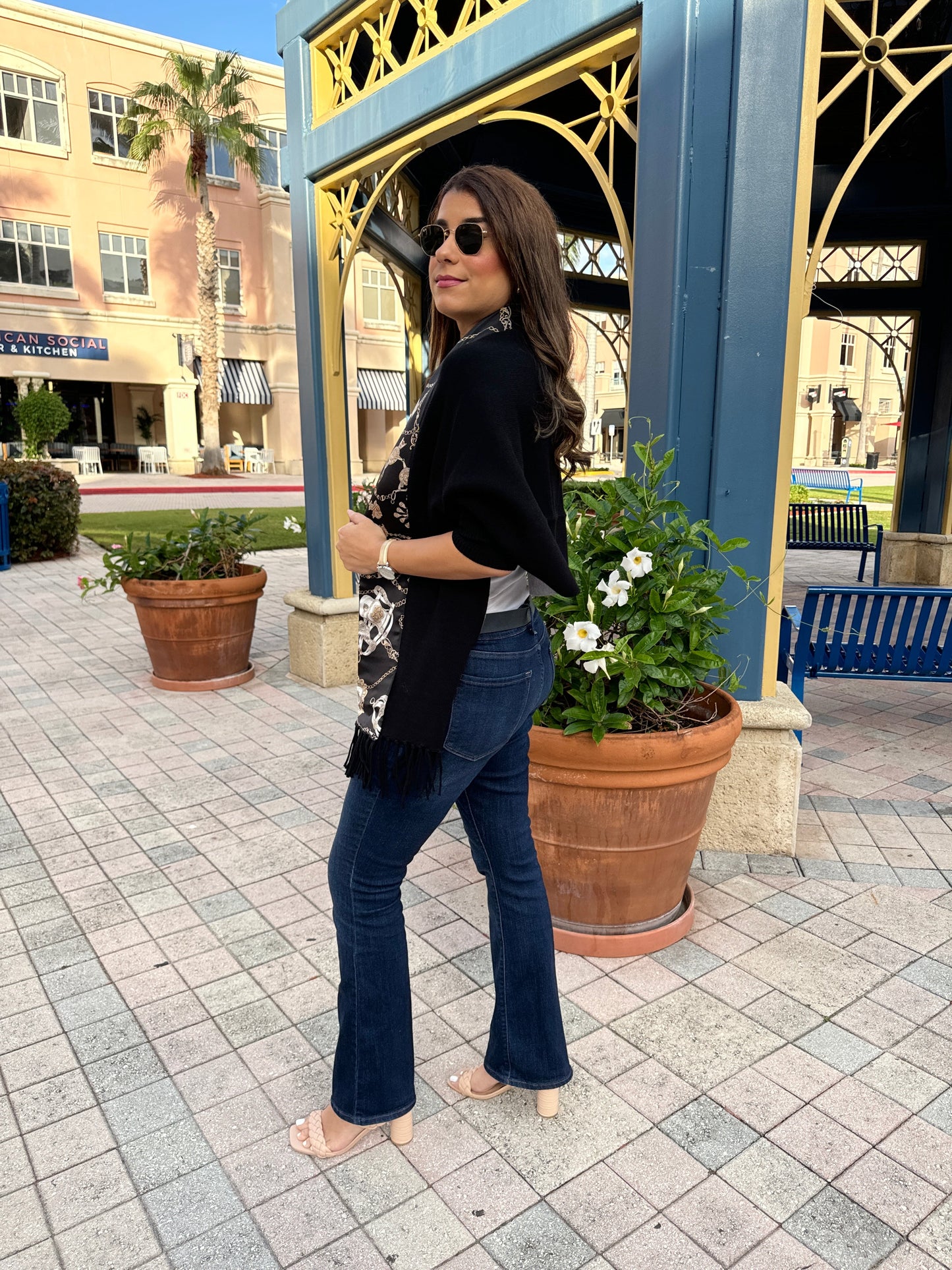 Stacy Bradley Design - Cozy Sweater Wrap - Black Stirrup