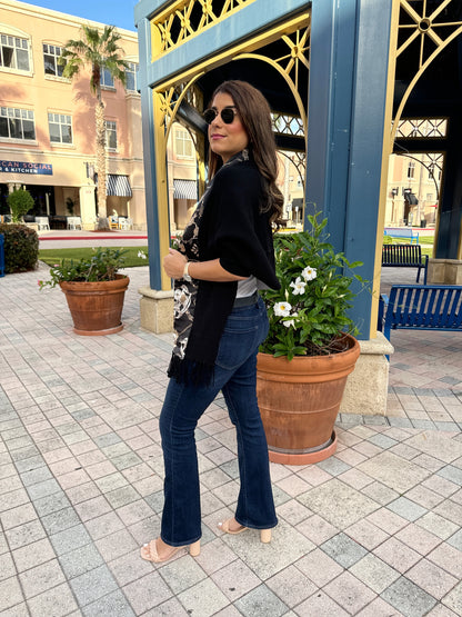 Stacy Bradley Design - Cozy Sweater Wrap - Black Stirrup