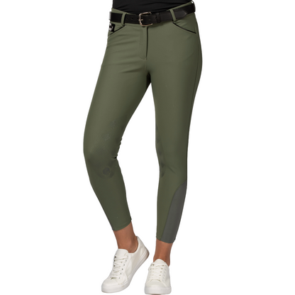 Equinavia Women's Elisabet Knee Patch Breeches - green - model front view