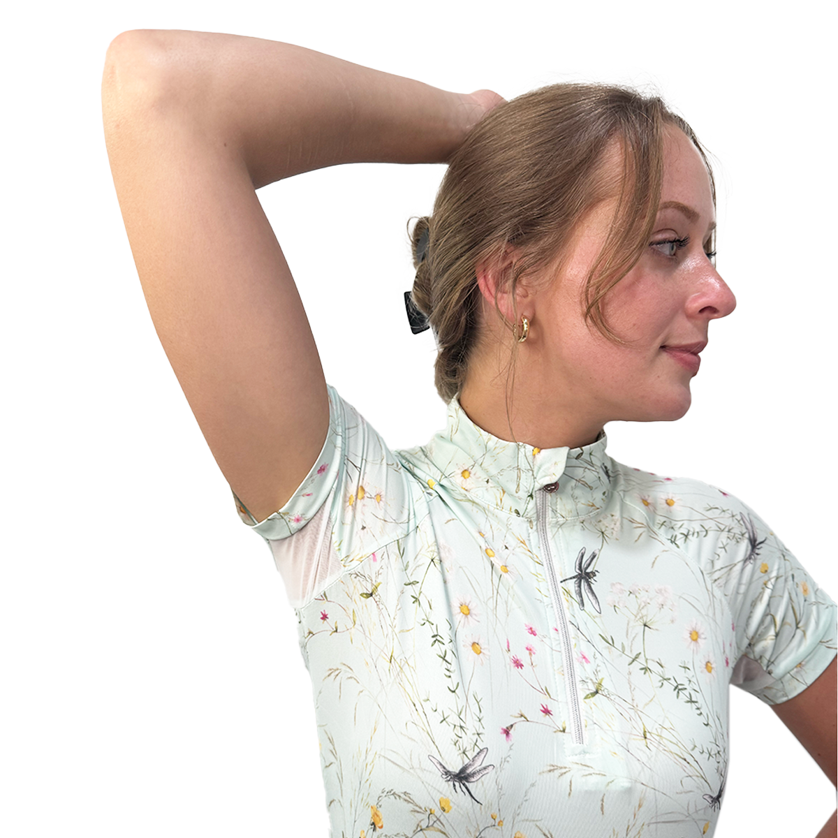 Dapplebay Dragonfly Meadow 1/4 Zip Short Sleeve Riding Top