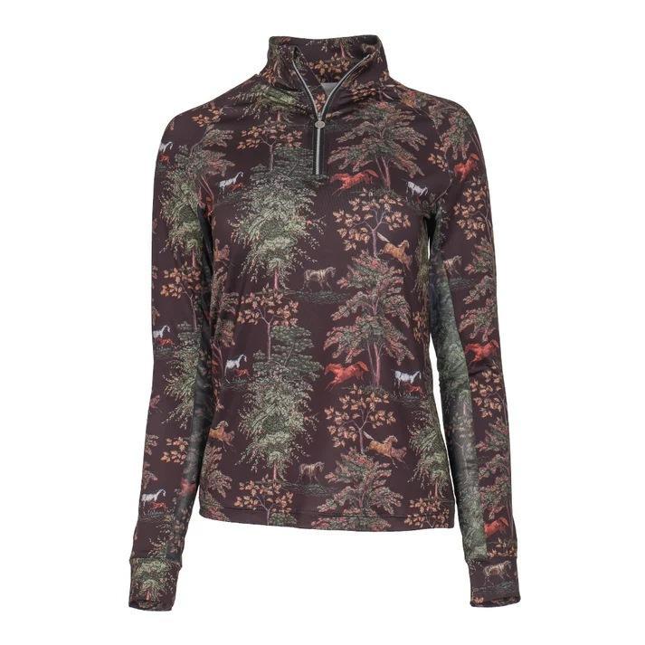 Dapplebay Autumn Toile 1/4 Zip LS Riding Top