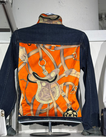 Stacy Bradley Design, The Dark Denim Jacket - Orange Equestrian