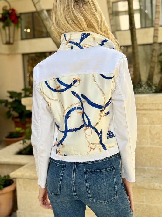 Stacy Bradley Design, The White Denim Jacket - Gold Bit