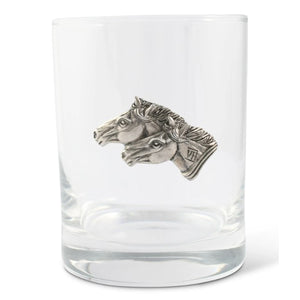 Arthur Court Running Horse Double Old Fashioned Glass