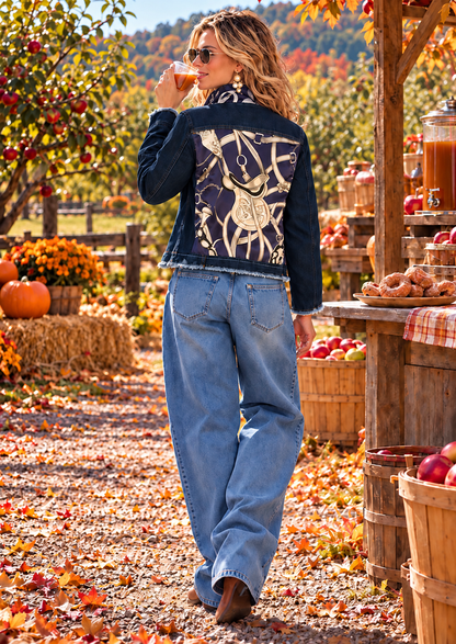 Stacy Bradley Design, The Dark Denim Jacket - Silver Equestrian