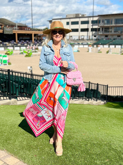 Stacy Bradley Design - Silk Dress - Pink Horse