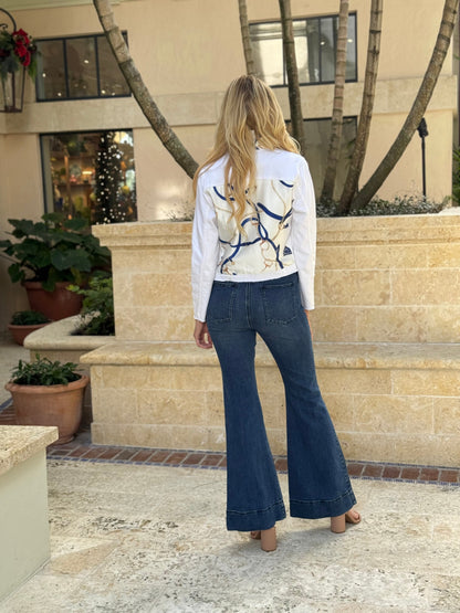 Stacy Bradley Design, The White Denim Jacket - Gold Bit
