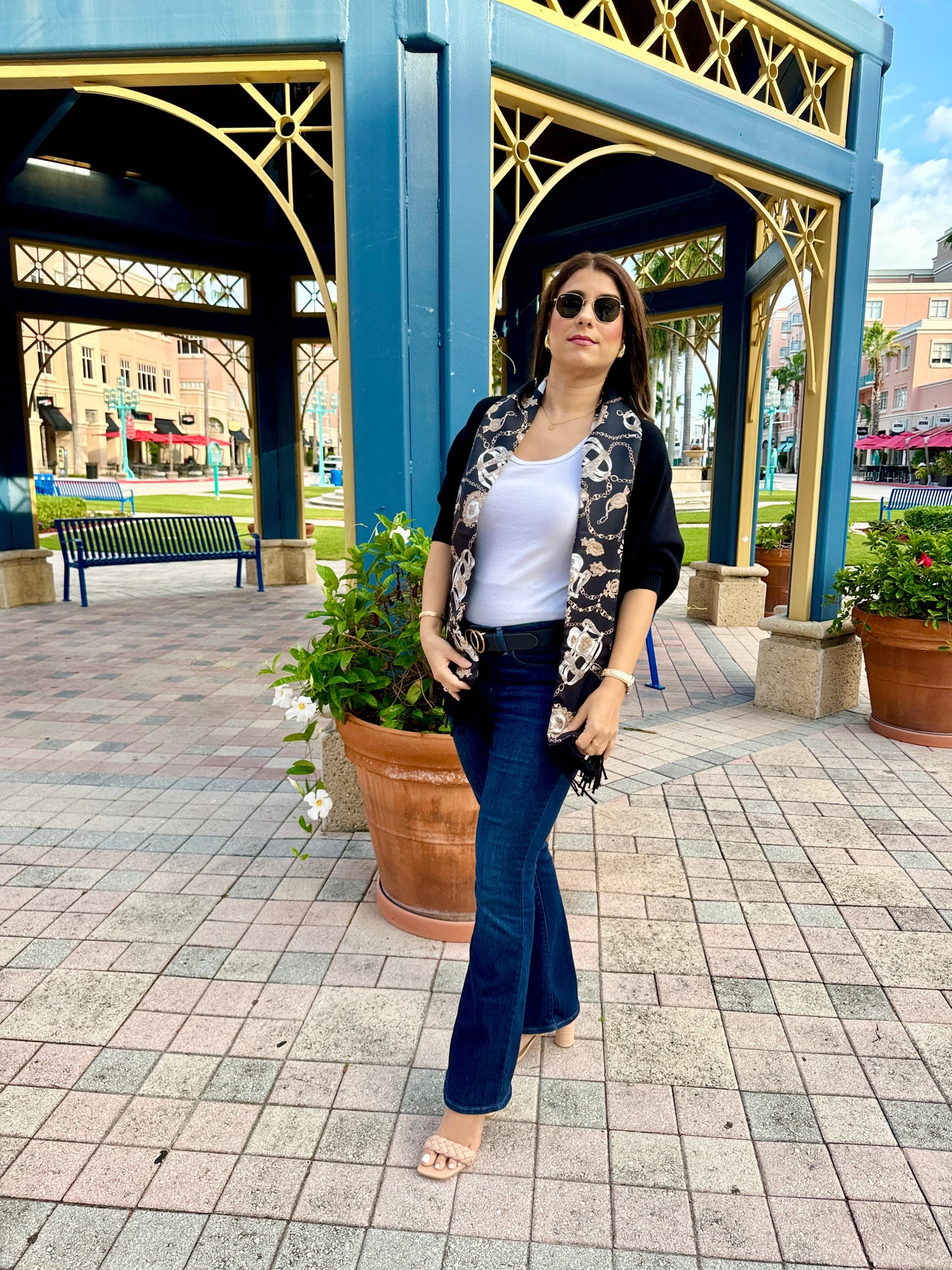 Stacy Bradley Design - Cozy Sweater Wrap - Black Stirrup