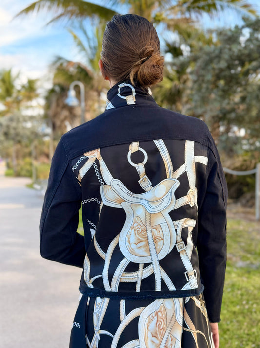 The Black Denim Jacket / Black Equestrian