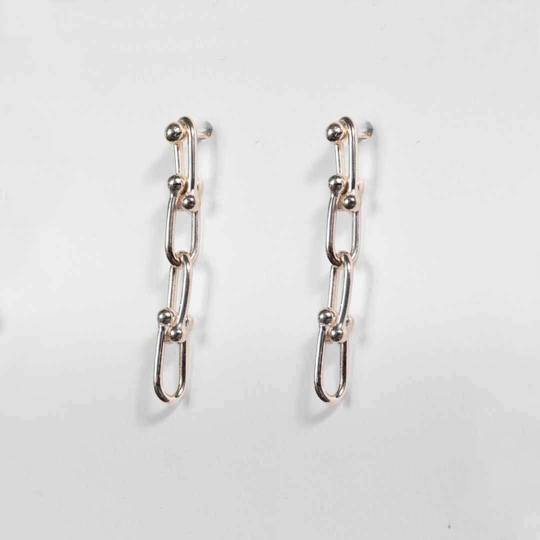 Urban Equestrian  Bellamy - Horseshoe Link Earring in Silver