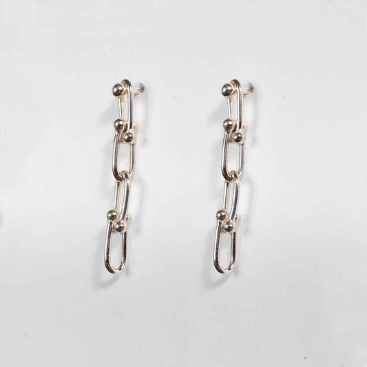 Urban Equestrian  Bellamy - Horseshoe Link Earring in Silver