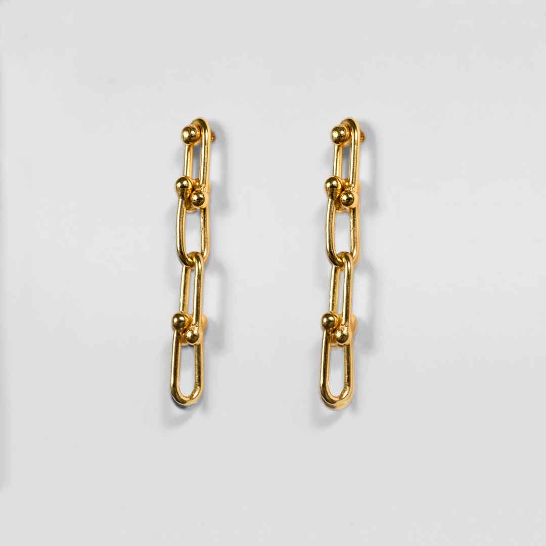 Urban Equestrian  Bellamy - Horseshoe Link Earring in Gold