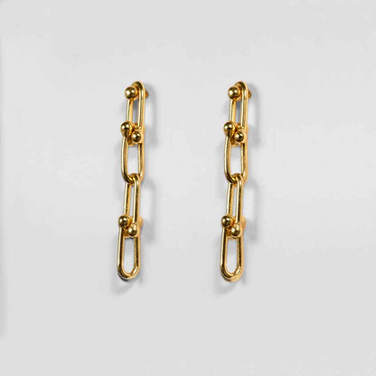 Urban Equestrian  Bellamy - Horseshoe Link Earring in Gold