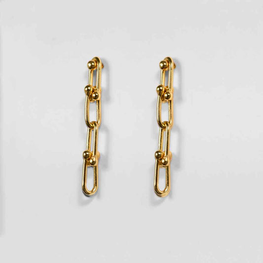 Urban Equestrian  Bellamy - Horseshoe Link Earring in Gold