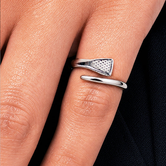 Urban Equestrian  Blacksmith - Horseshoe Nail Wrap Around Equestrian Ring in Silver