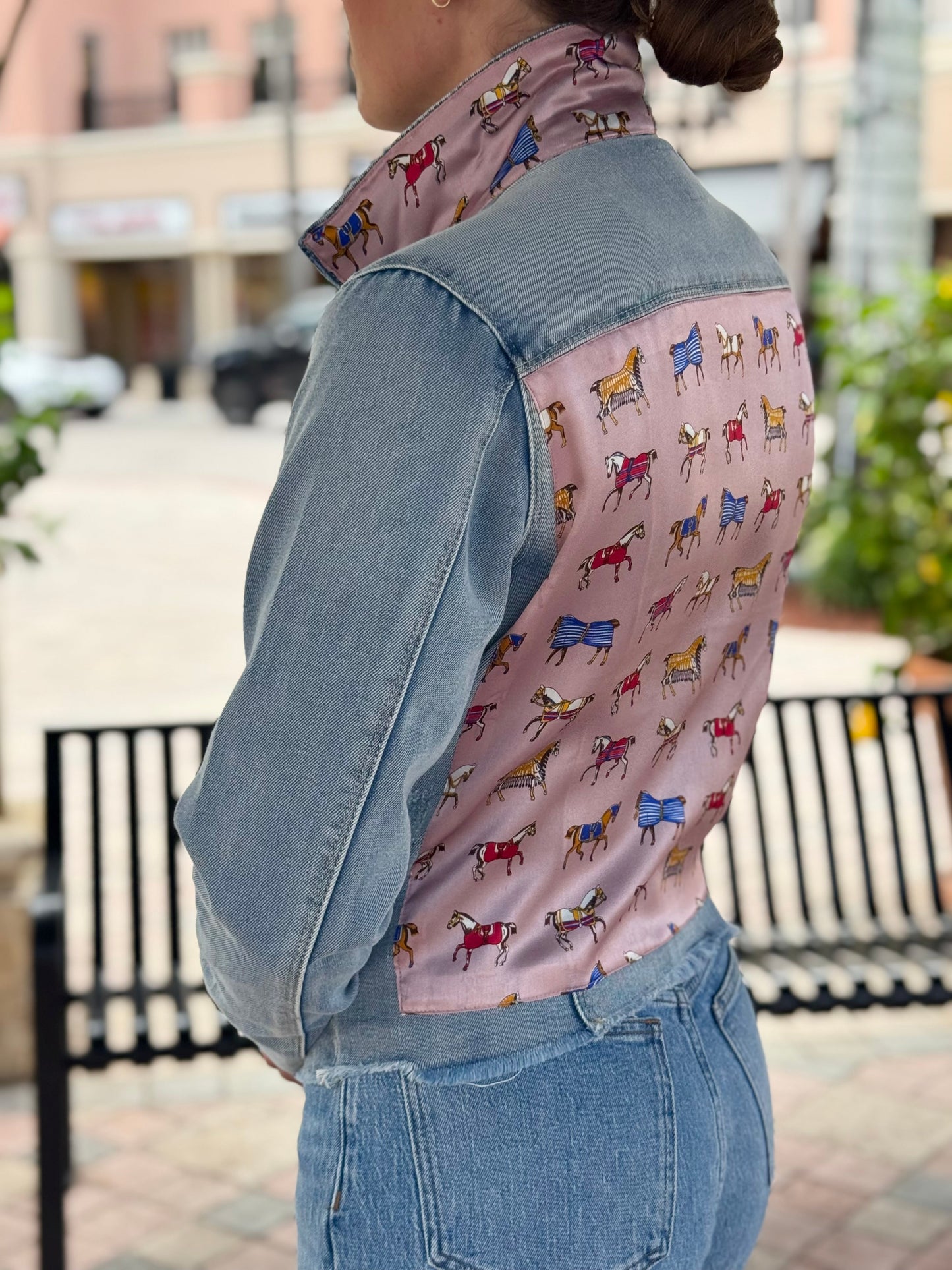 The Light Denim Jacket / Equine Elegance  / Soft Rose