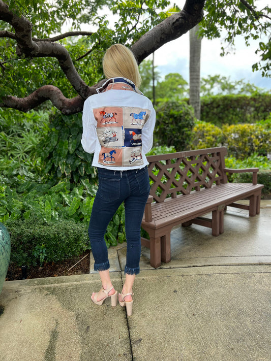 Stacy Bradley Design, The White Denim Jacket - Designer Horse